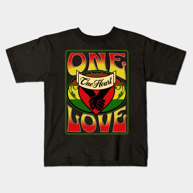 One Love - One Heart Kids T-Shirt by RockReflections